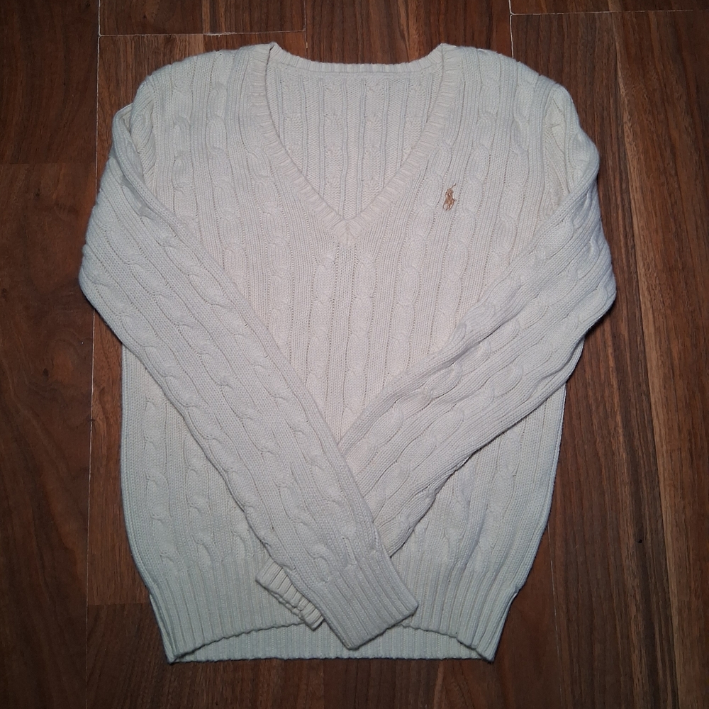 Ralph Lauren Ivory Cable Knit Pullover